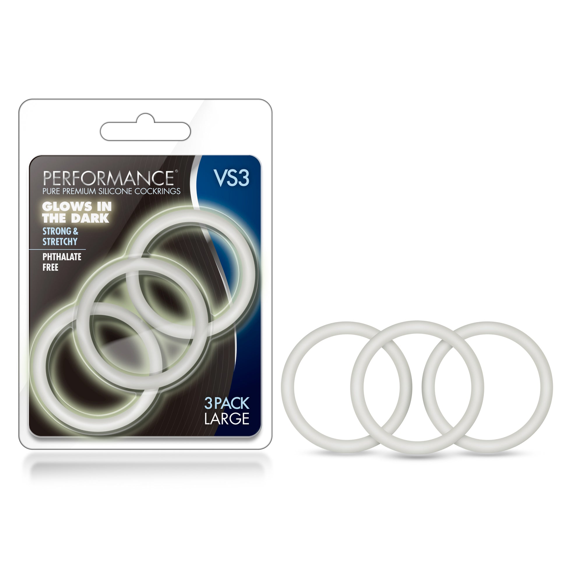 Performance - Vs3 Pure Premium Silicone Cockrings - Large - White - Not Very Vanilla