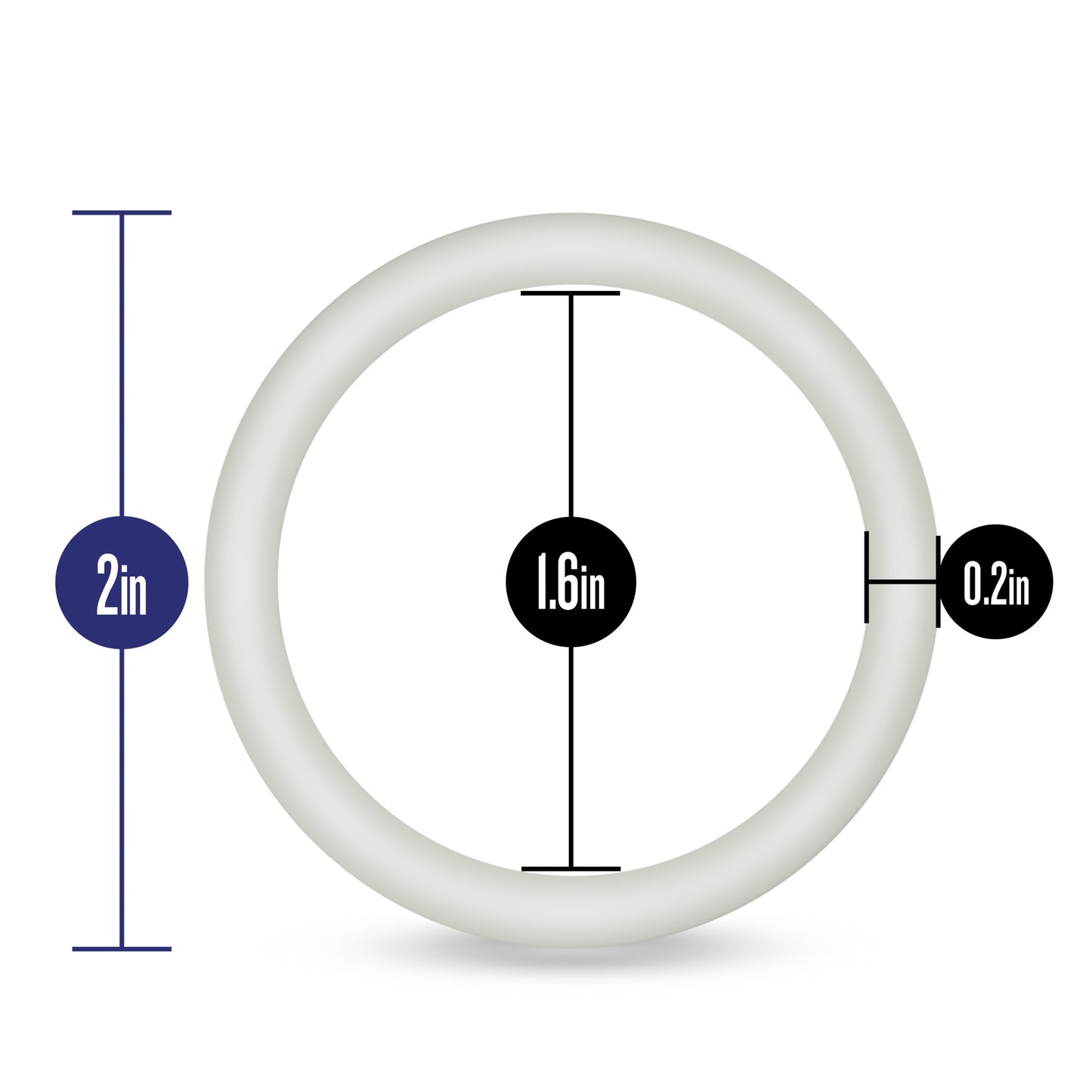 Performance - Vs3 Pure Premium Silicone Cockrings - Large - White - Not Very Vanilla