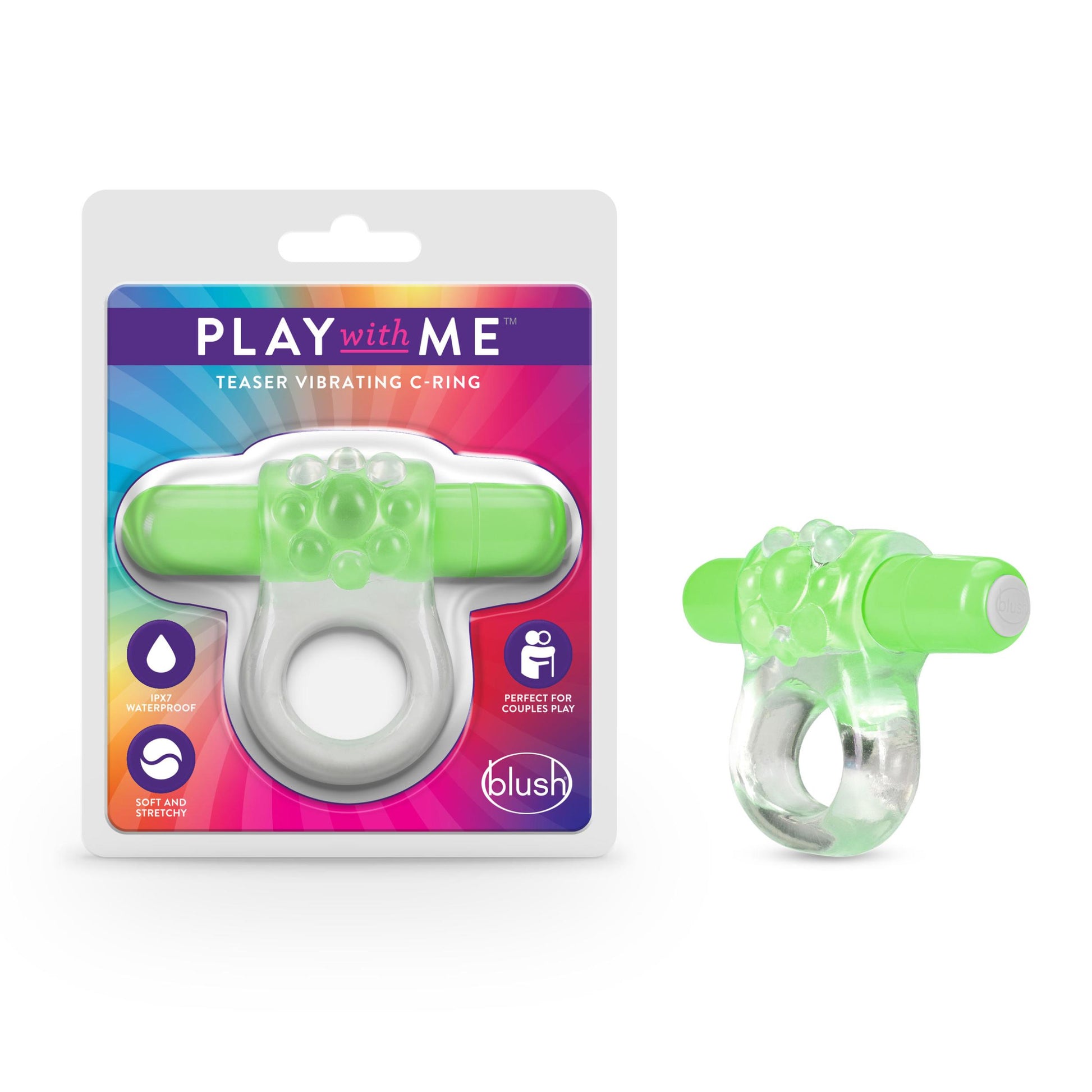 Play With Me Teaser Vibrating C-Ring Green - Not Very Vanilla