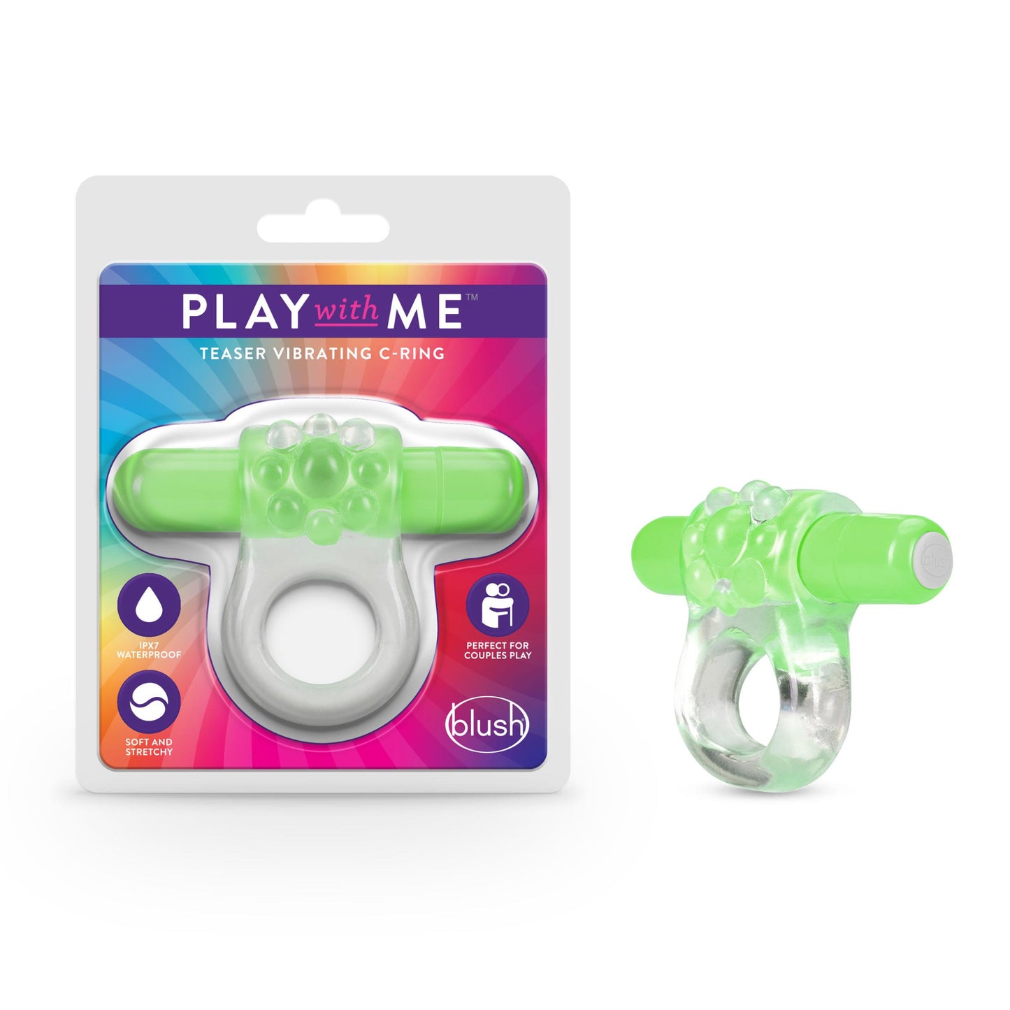 Play With Me Teaser Vibrating C-Ring Green - Not Very Vanilla