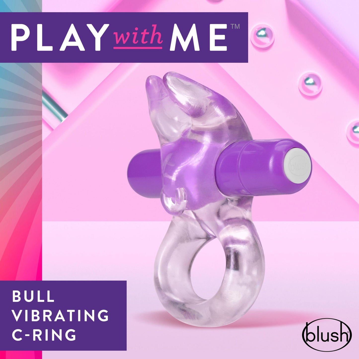 Play With Me Bull Vibrating C-Ring - Purple - Not Very Vanilla