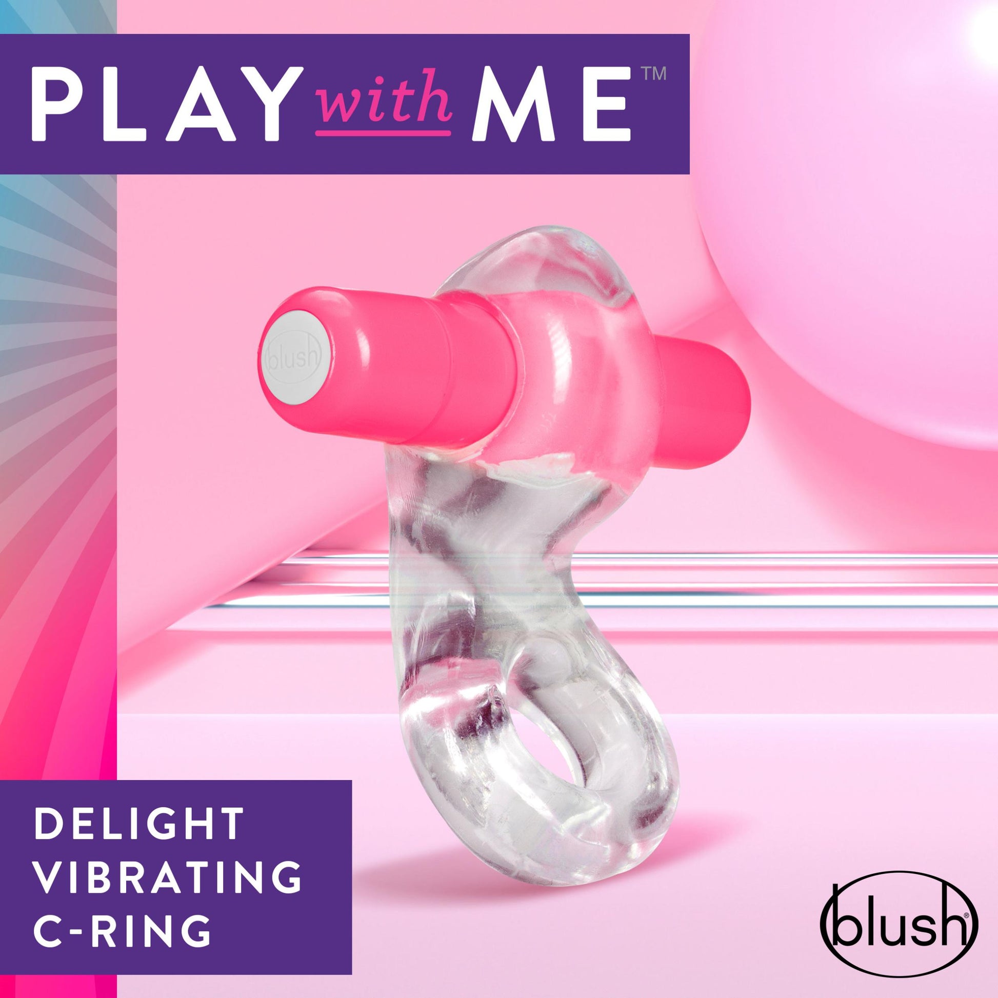 Play With Me Delight Vibrating C-Ring - Pink - Not Very Vanilla