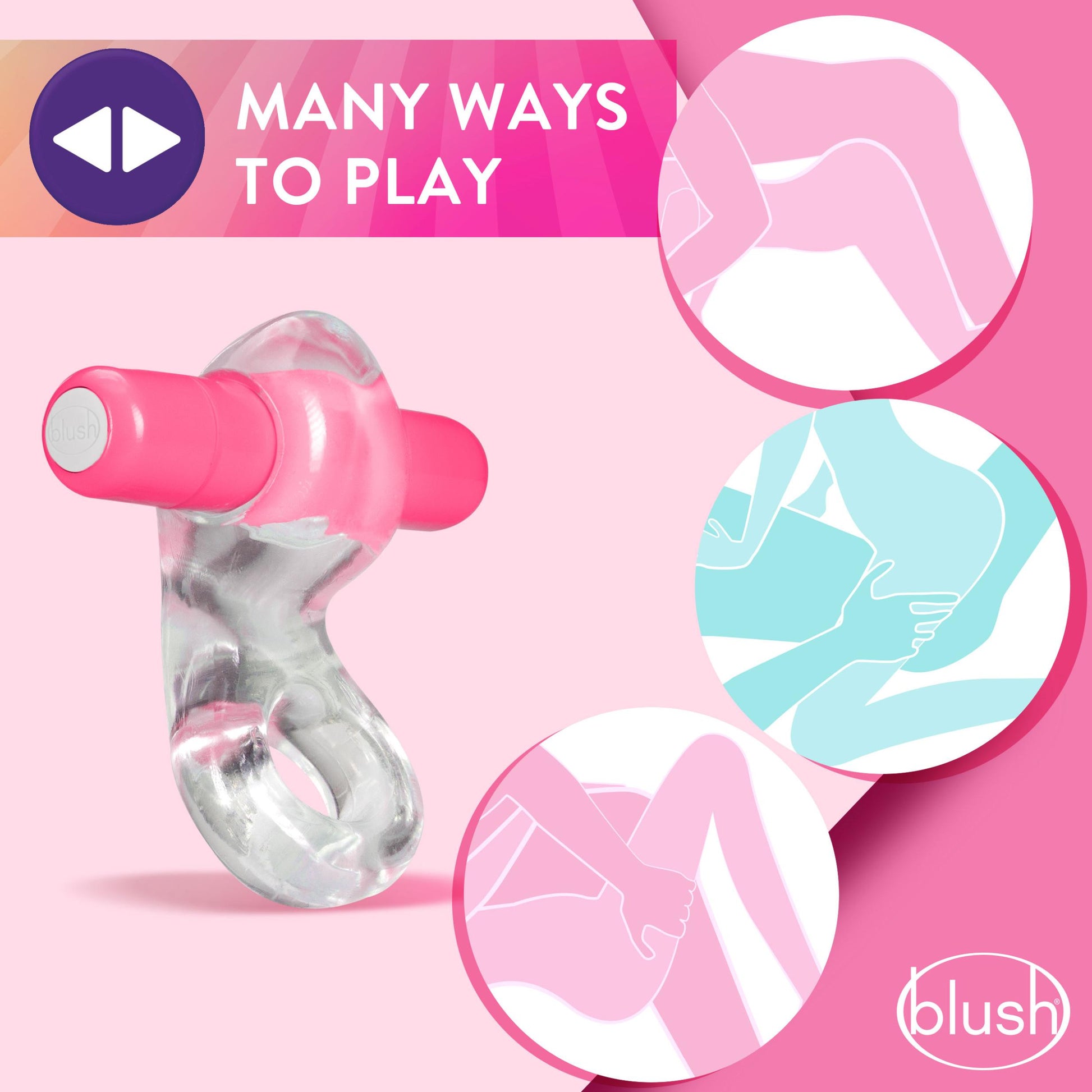 Play With Me Delight Vibrating C-Ring - Pink - Not Very Vanilla