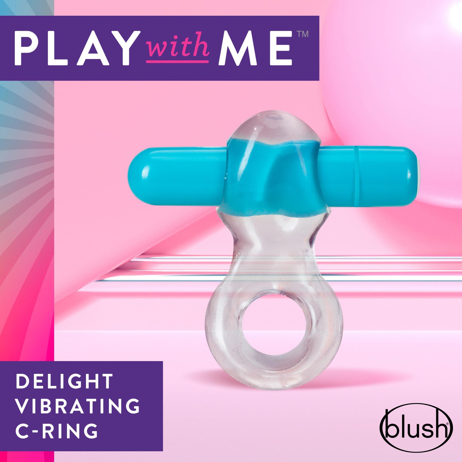 Play With Me Delight Vibrating C-Ring - Blue - Not Very Vanilla