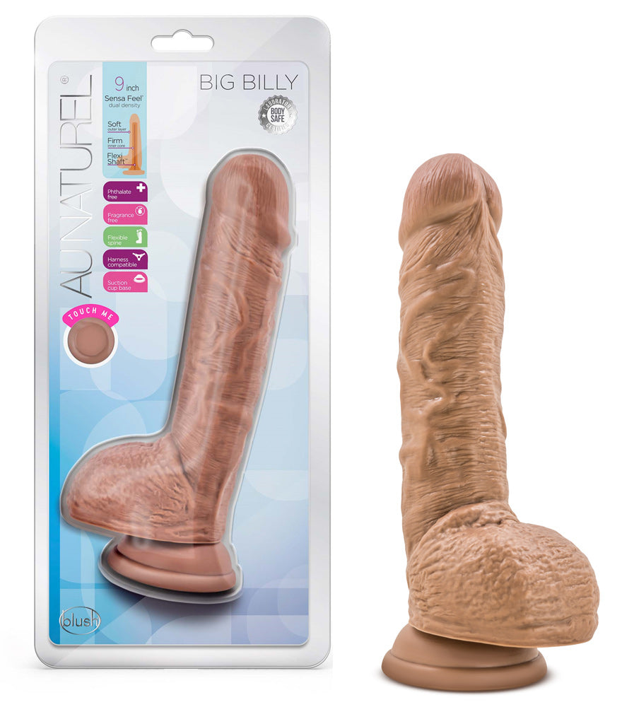 Au Naturel - Big Billy - 9 Inch Dildo - Mocha - Not Very Vanilla