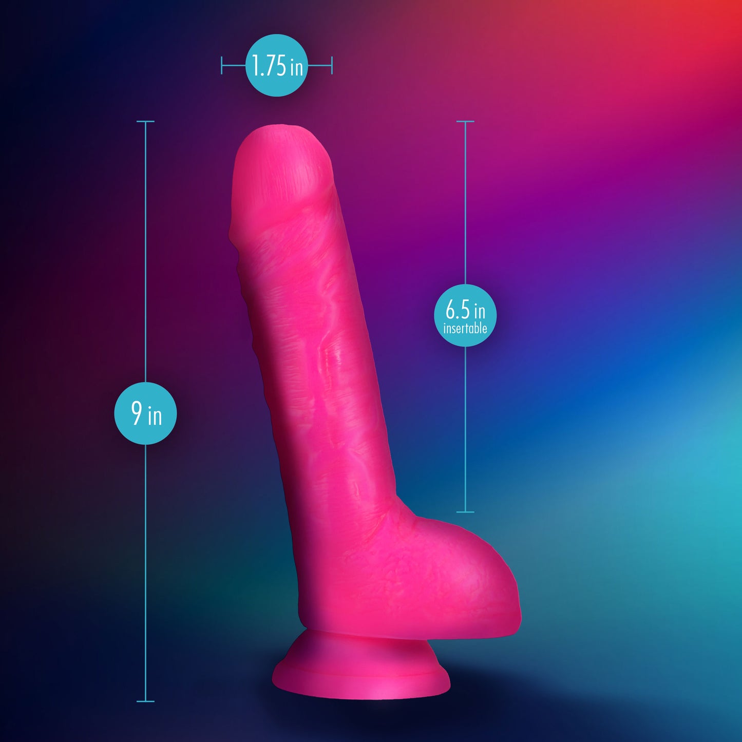 Neo Elite - 9 Inch Silicone Dual Density Cock With Balls - Neon Pink - Not Very Vanilla