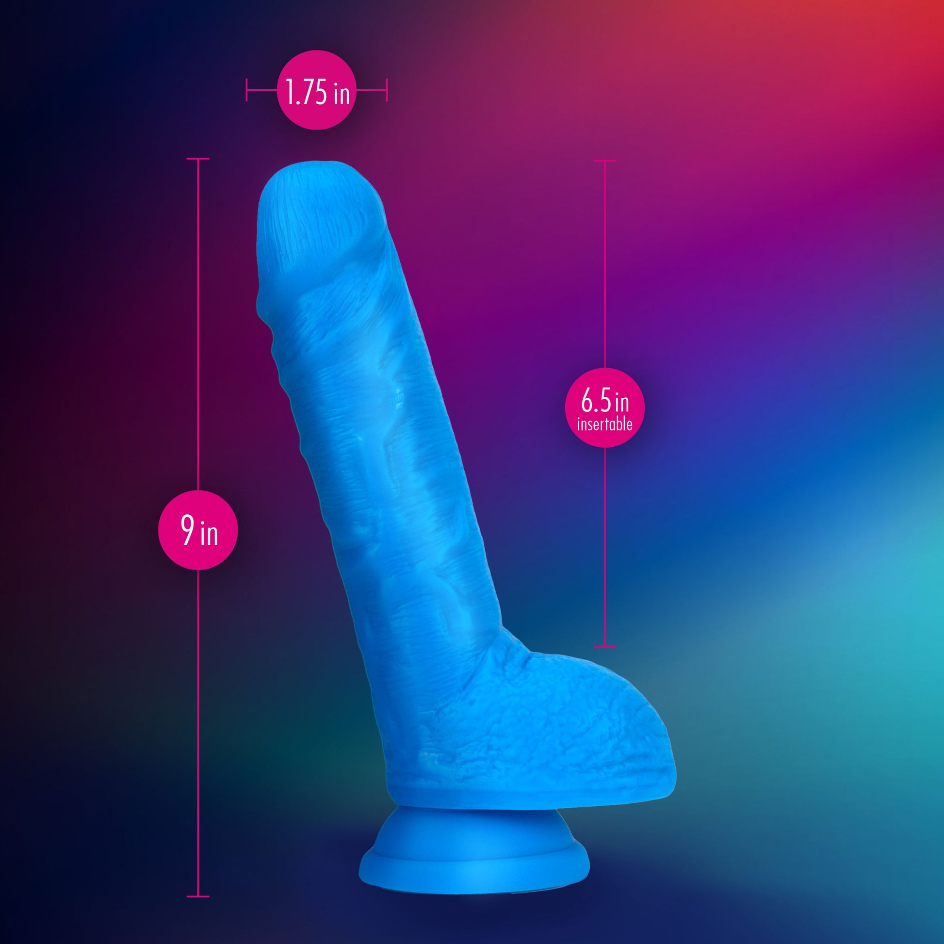 Neo Elite - 9 Inch Silicone Dual Density Cock With Balls - Blue - Not Very Vanilla