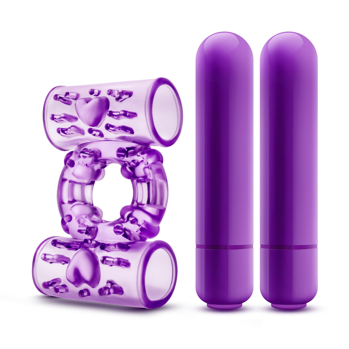 Play With Me - Double Play - Dual Vibrating Cock Ring - Purple - Not Very Vanilla