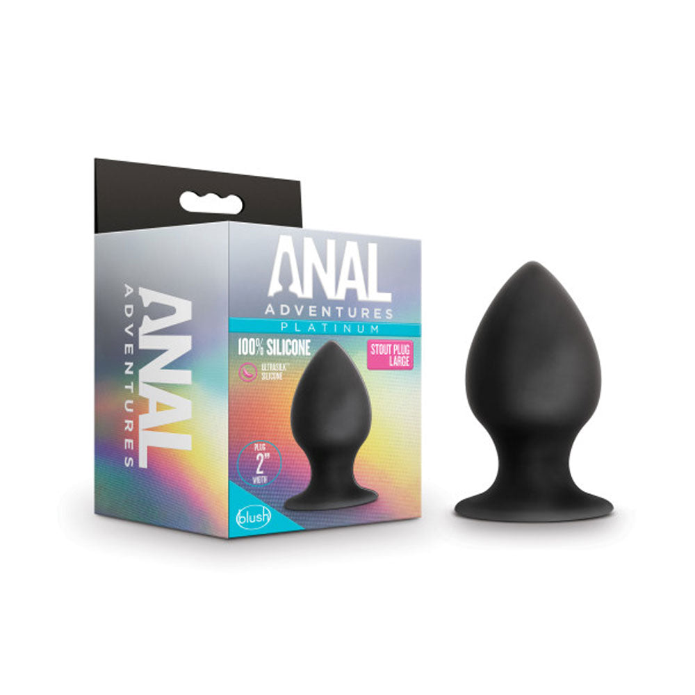 Anal Adventures - Platinum - Silicone Anal Stout Plug - Large - Black - Not Very Vanilla