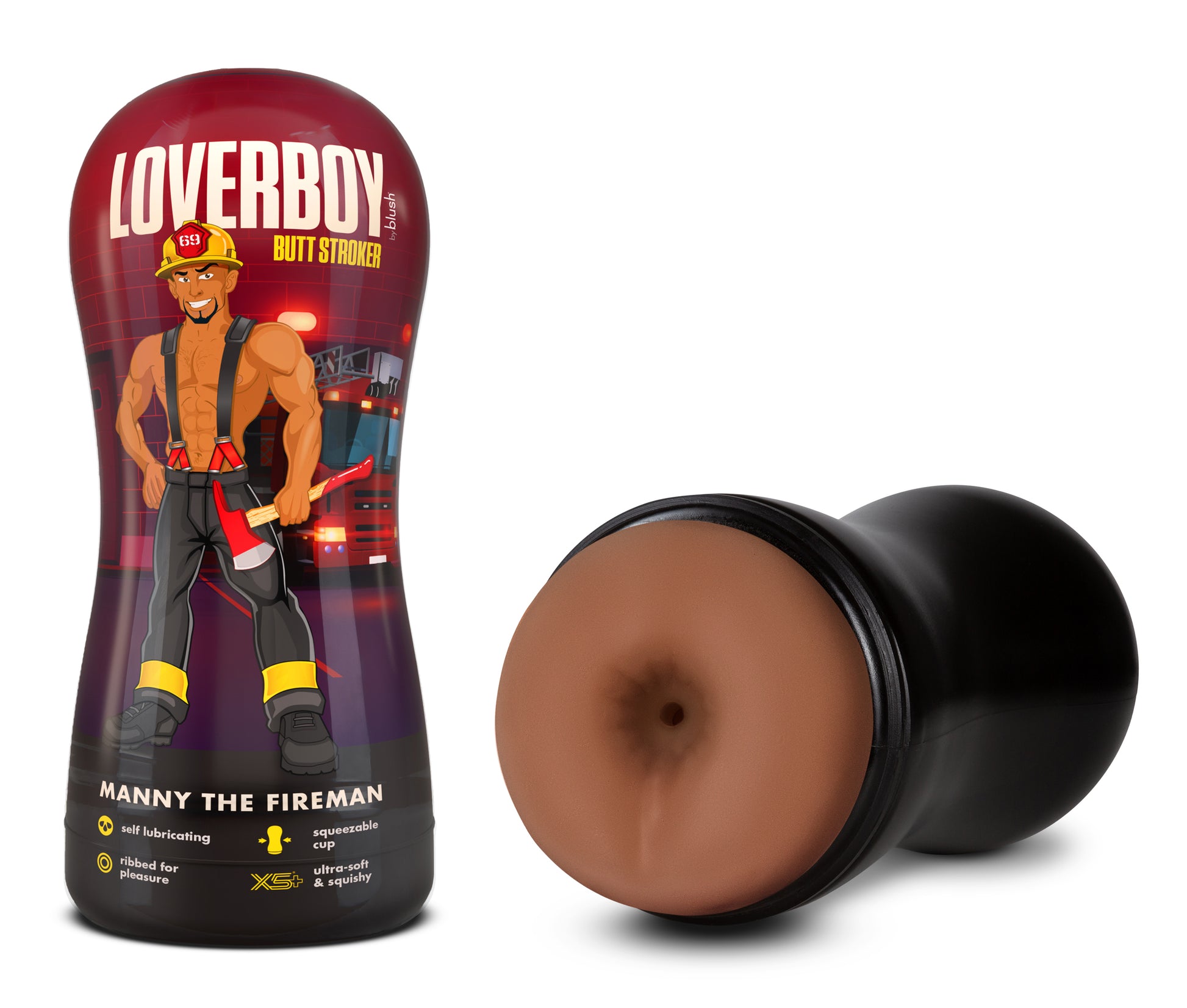 Loverboy - Manny the Fireman - Self Lubricating Stroker - Tan - Not Very Vanilla