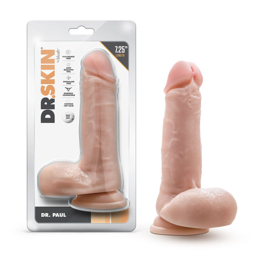 Dr. Skin - Dr. Paul - 7.25 Inch Dildo With Balls - Beige - Not Very Vanilla