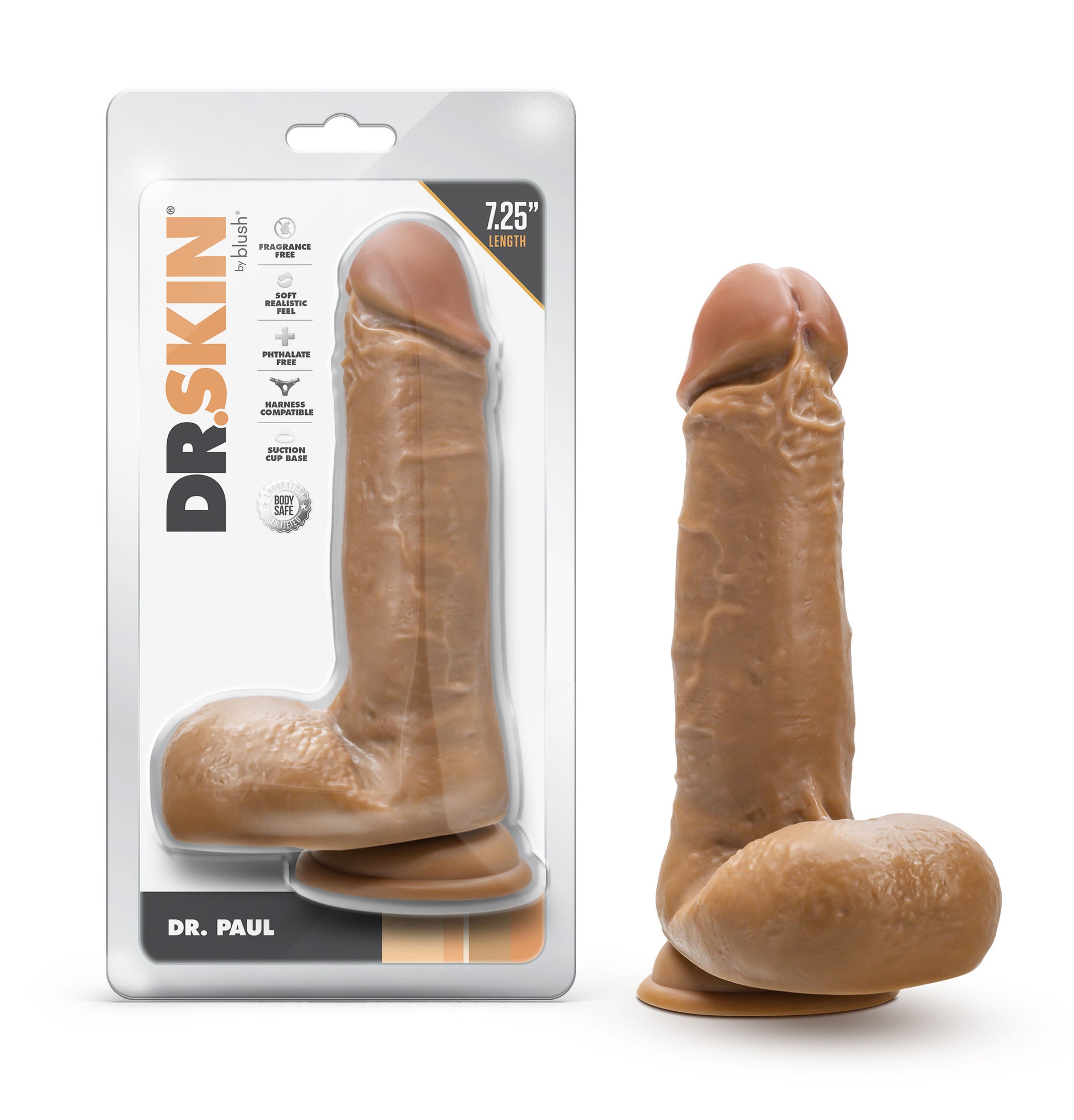 Dr. Skin - Dr. Paul - 7.25 Inch Dildo With Balls - Tan - Not Very Vanilla