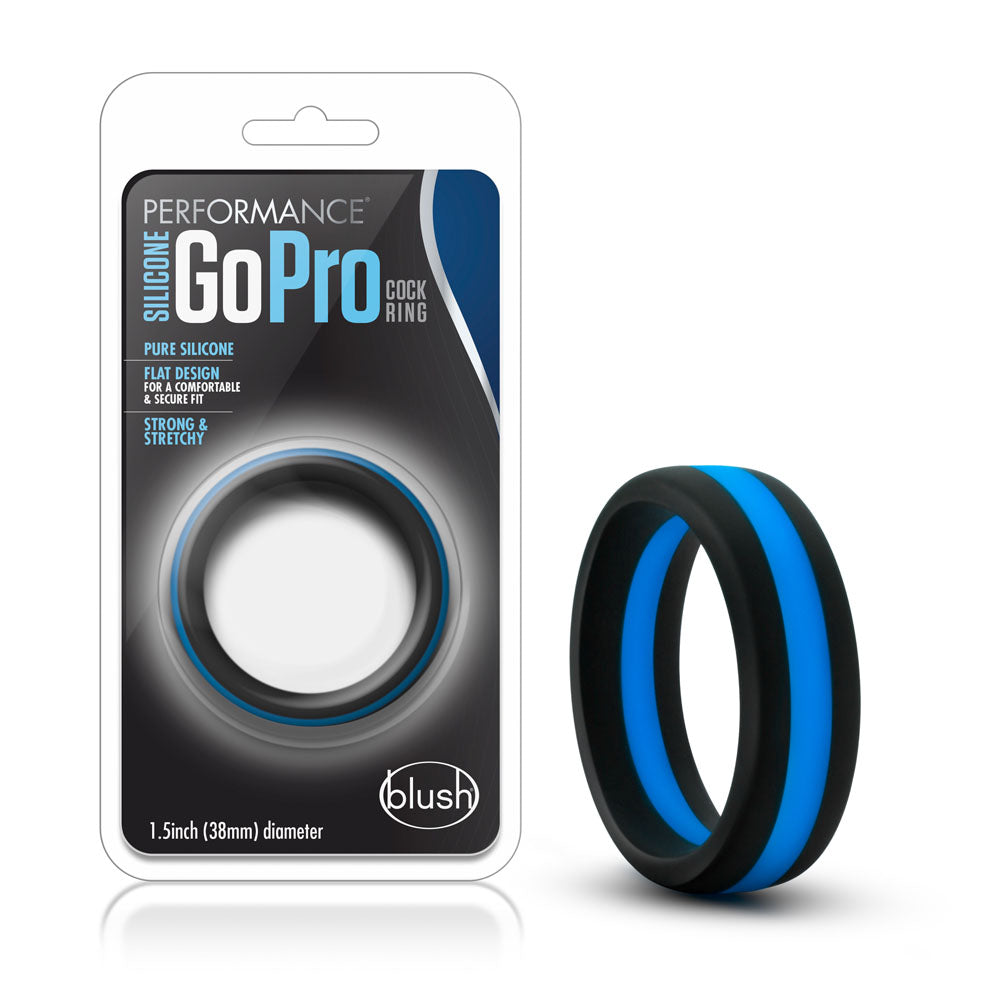 Performance - Silicone Go Pro Cock Ring - Black/blue/black - Not Very Vanilla