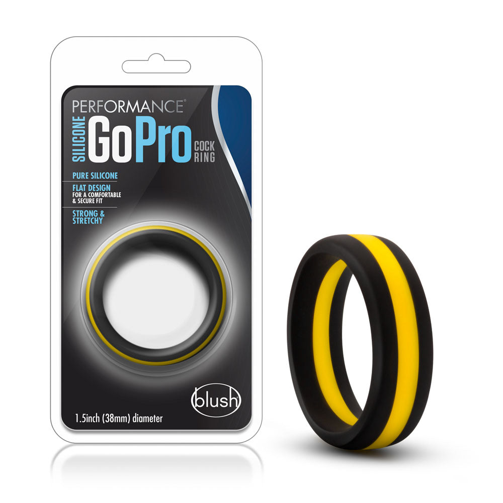 Performance - Silicone Go Pro Cock Ring - Black/gold/black - Not Very Vanilla