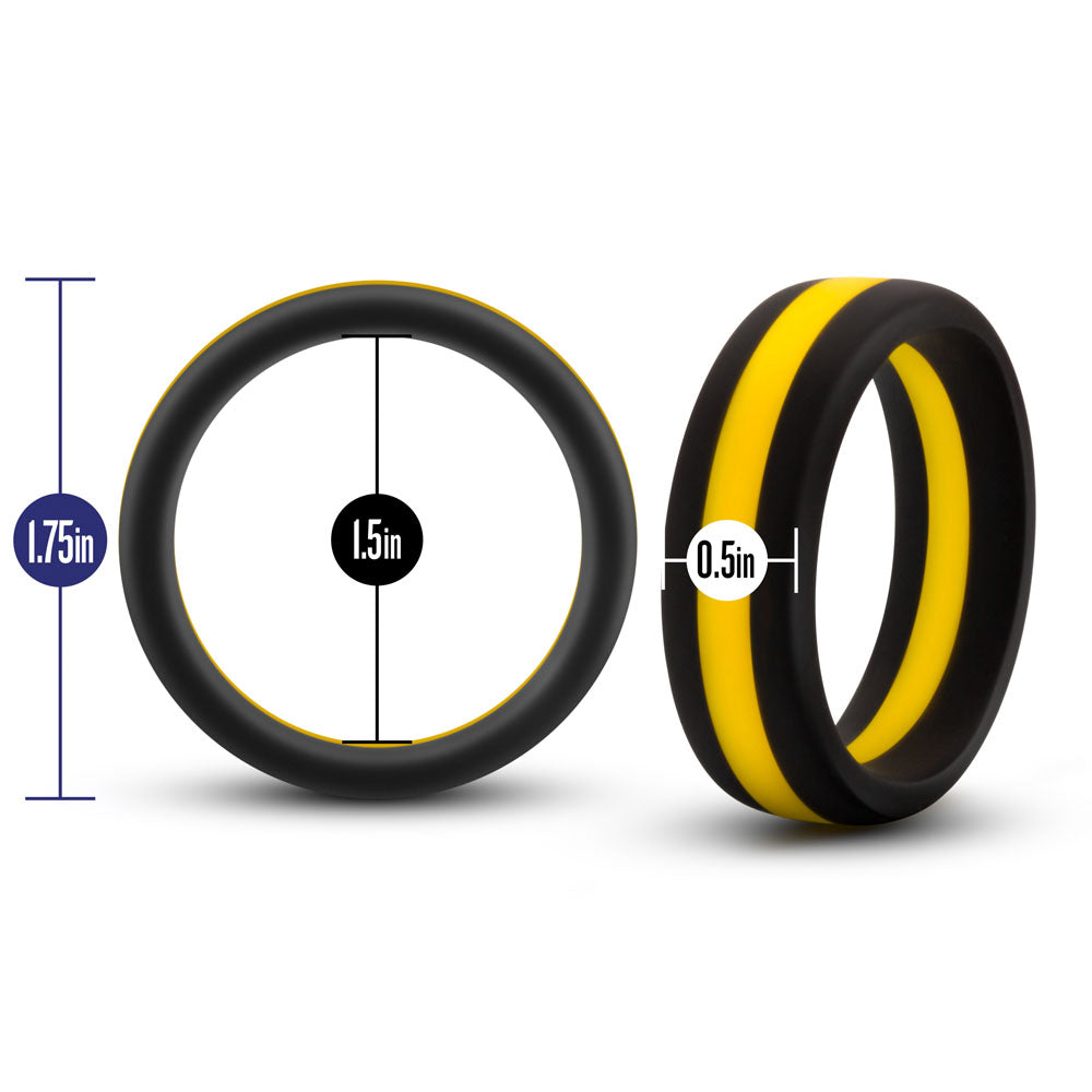 Performance - Silicone Go Pro Cock Ring - Black/gold/black - Not Very Vanilla