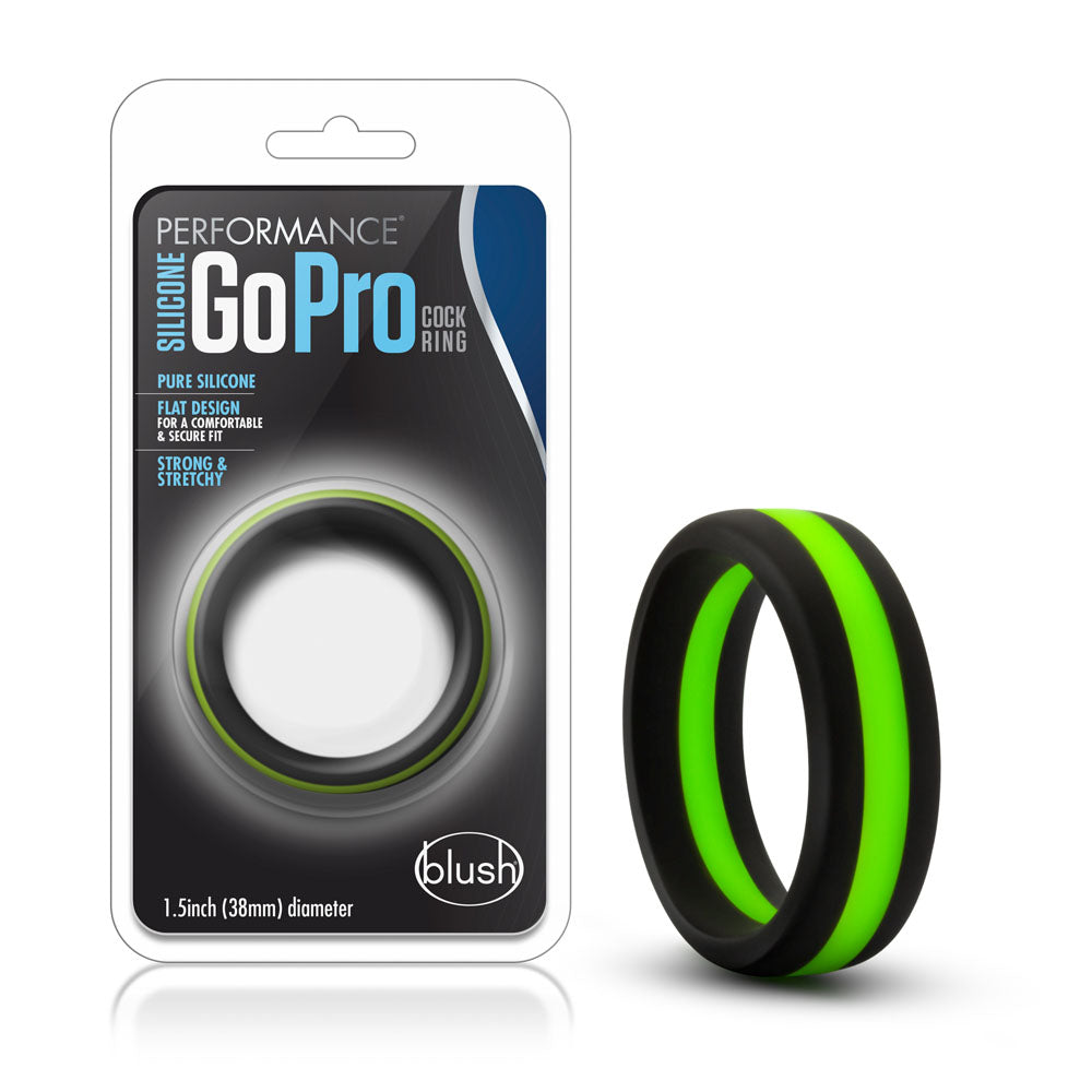 Performance - Silicone Go Pro Cock Ring - Black/green/black - Not Very Vanilla