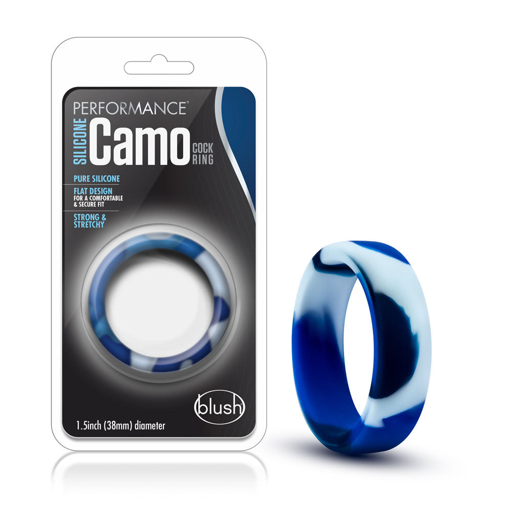 Performance - Silicone Camo Cock Ring - Blue Camoflauge - Not Very Vanilla