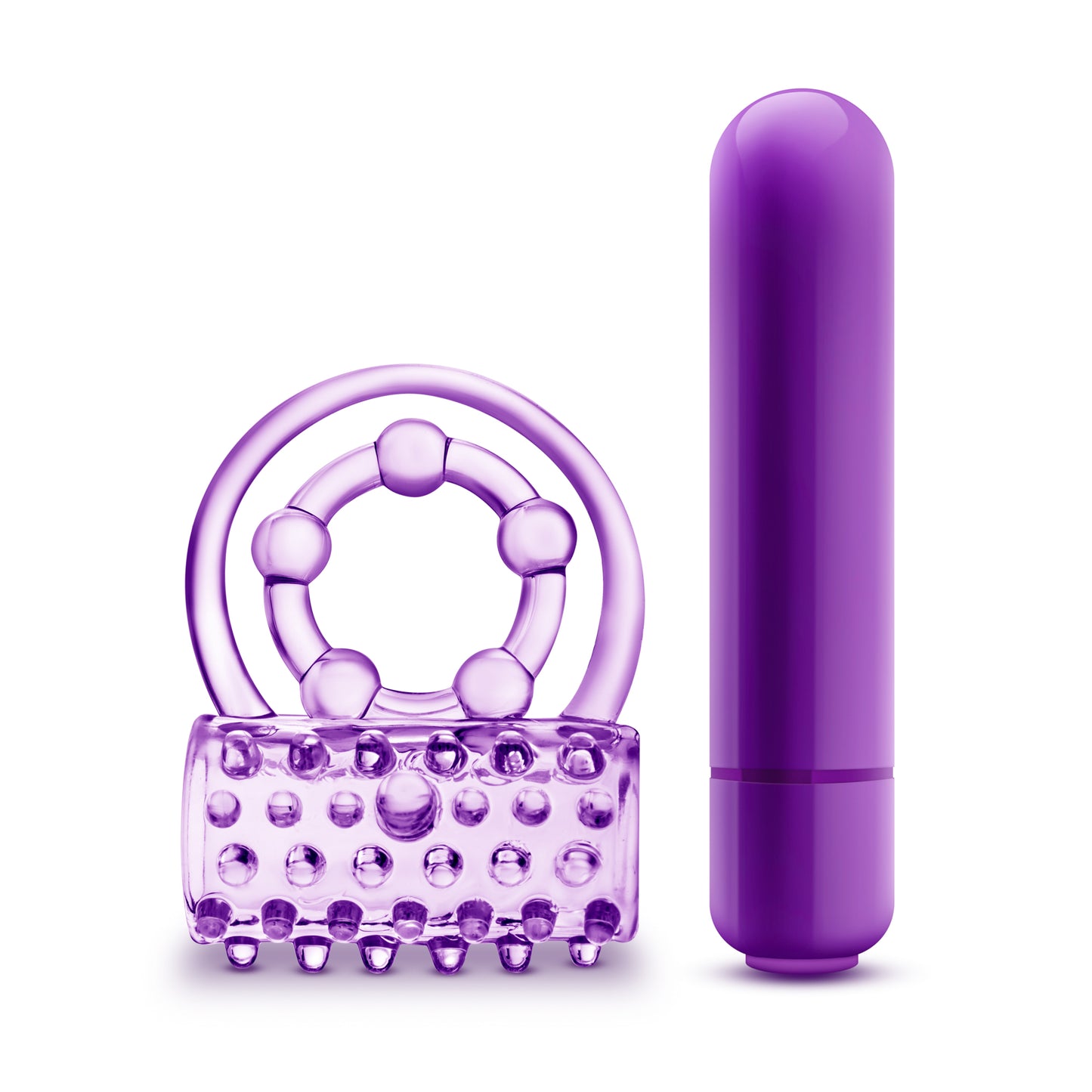 Play With Me - the Player - Vibrating Double Strap Ring - Purple - Not Very Vanilla