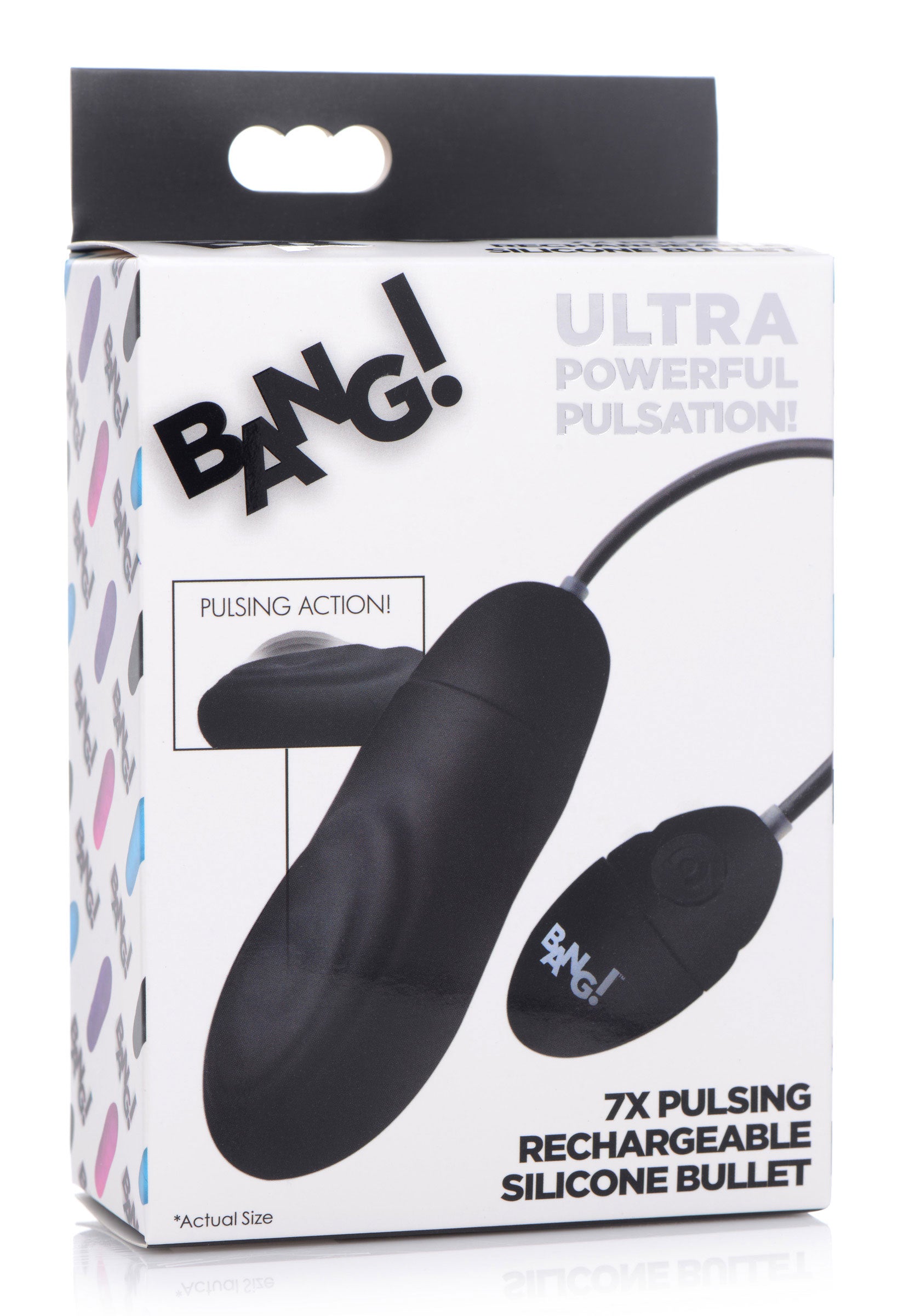 7x Pulsing Rechargeable Silicone Bullet- Black - Not Very Vanilla