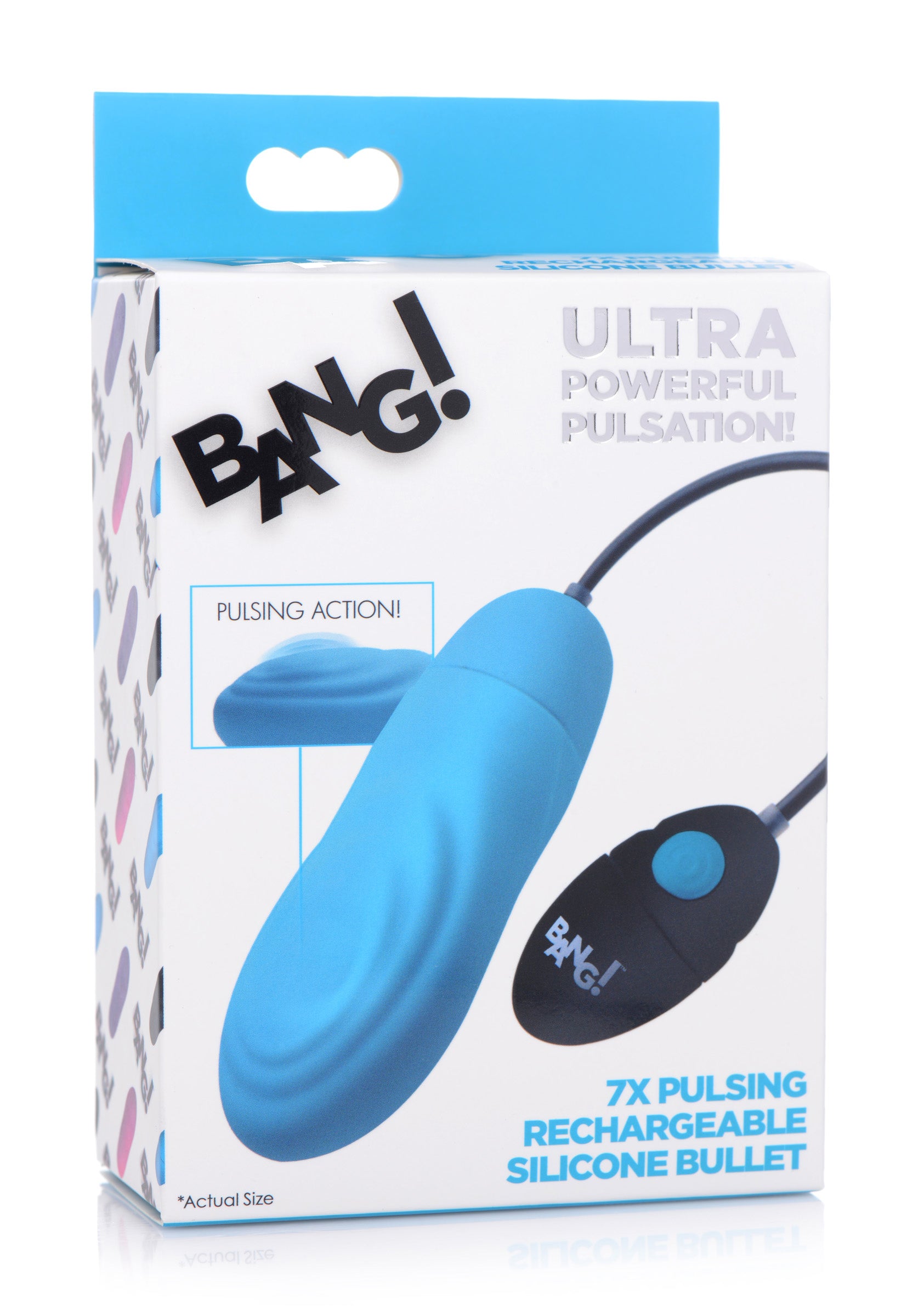 7x Pulsing Rechargeable Silicone Vibrator - Blue - Not Very Vanilla