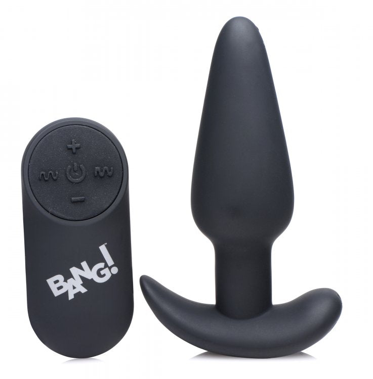 21x Silicone Butt Plug With Remote - Black - Not Very Vanilla