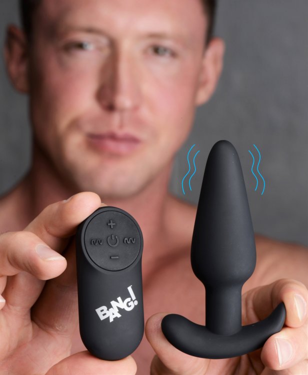 21x Silicone Butt Plug With Remote - Black - Not Very Vanilla