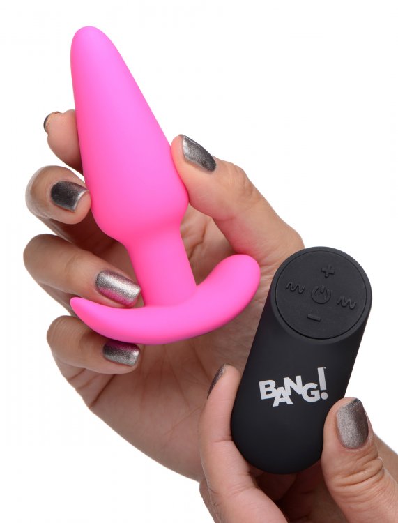 21x Silicone Butt Plug With Remote - Pink - Not Very Vanilla