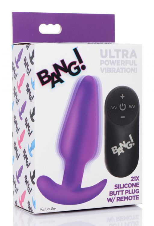 21x Silicone Butt Plug With Remote - Purple - Not Very Vanilla