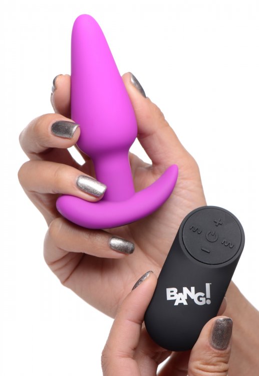 21x Silicone Butt Plug With Remote - Purple - Not Very Vanilla