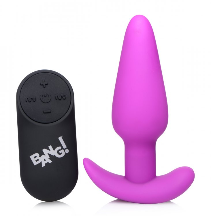 21x Silicone Butt Plug With Remote - Purple - Not Very Vanilla