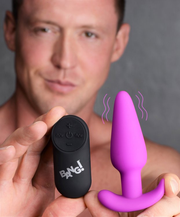 21x Silicone Butt Plug With Remote - Purple - Not Very Vanilla