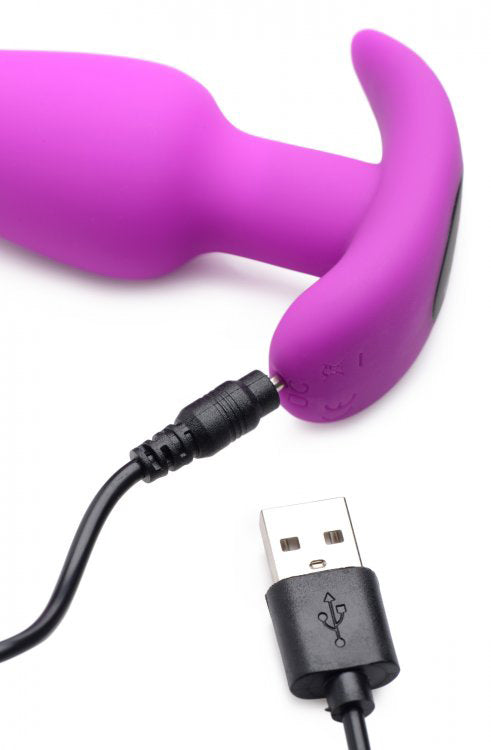 21x Silicone Butt Plug With Remote - Purple - Not Very Vanilla