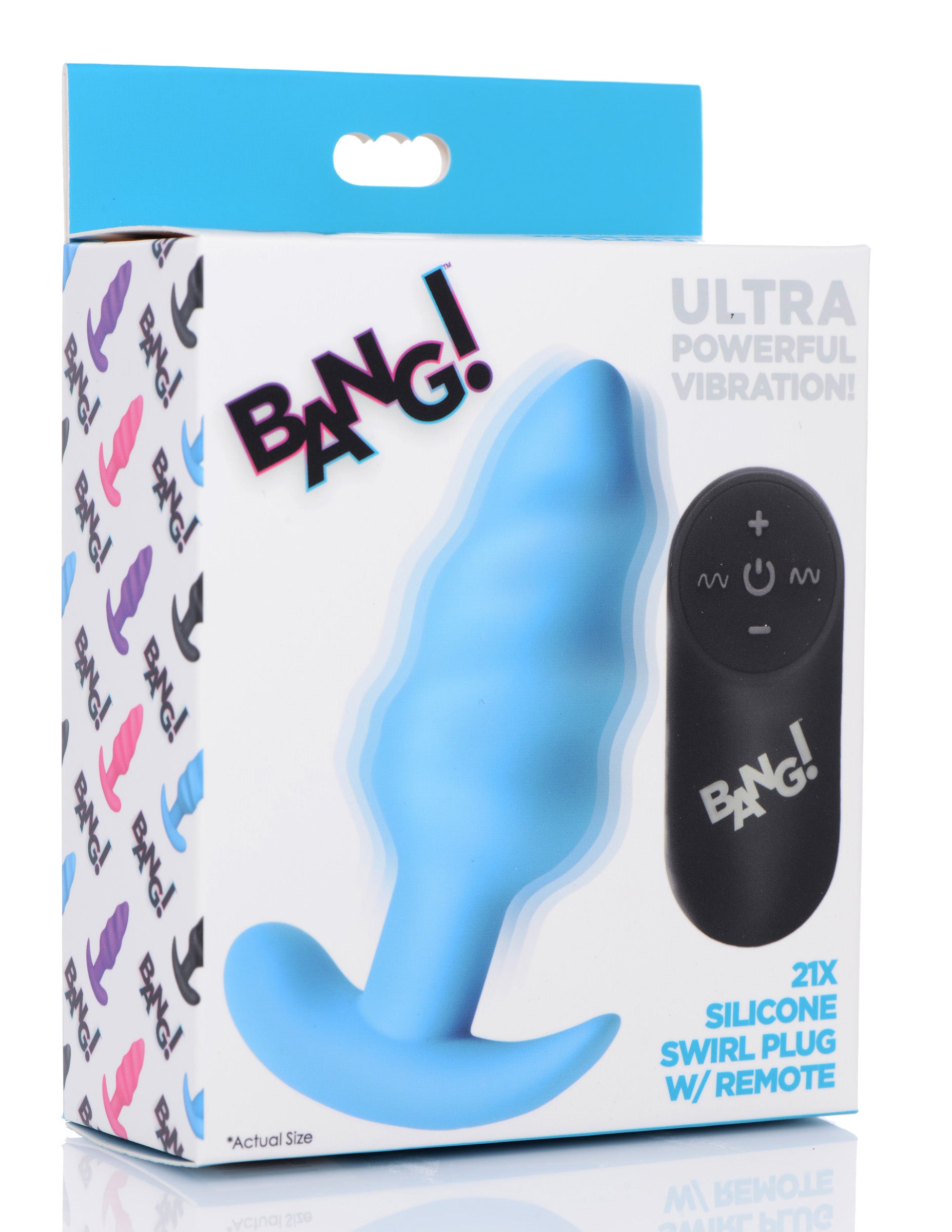 21x Silicone Swirl Plug With Remote - Blue - Not Very Vanilla