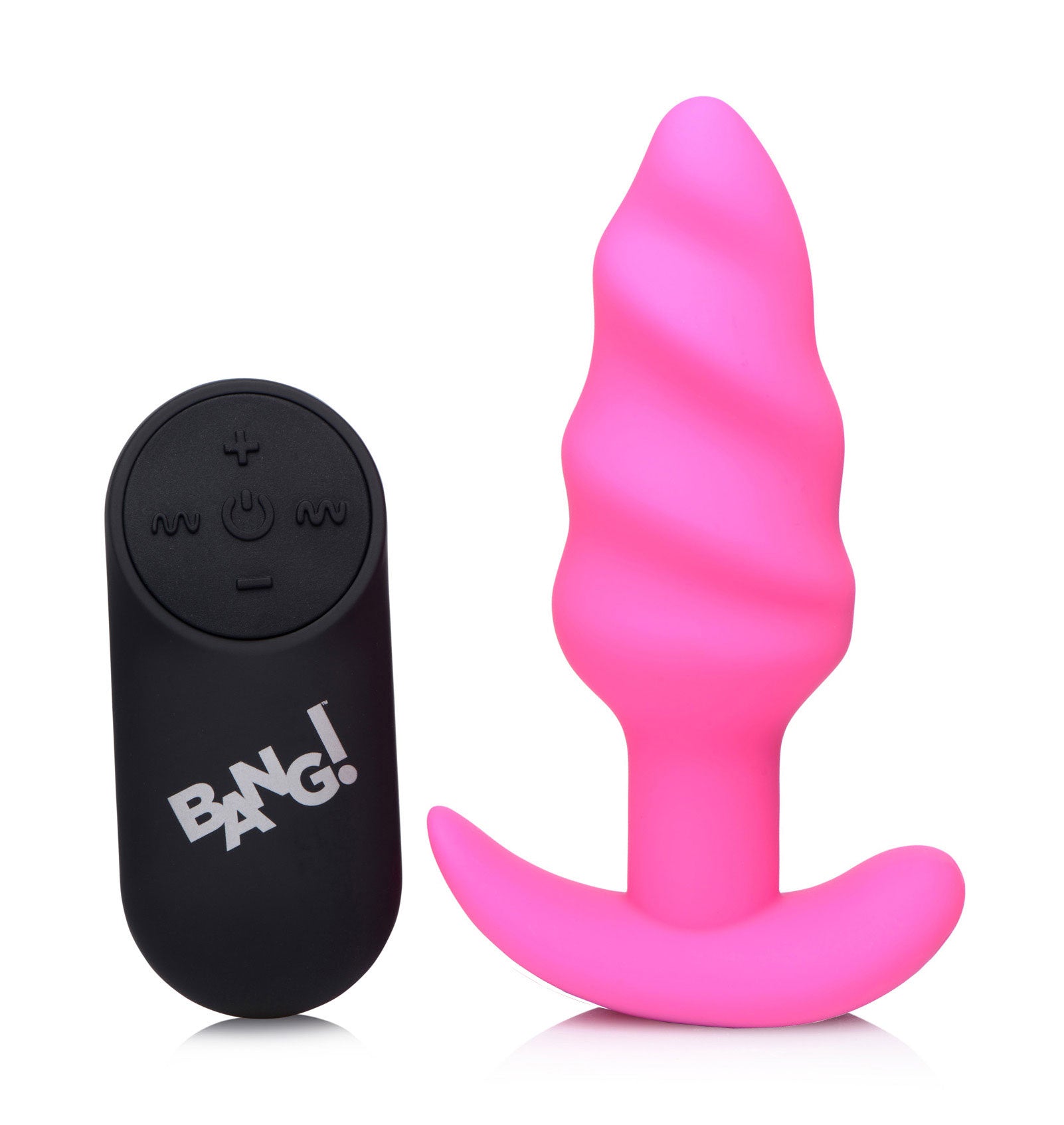 21x Silicone Swirl Plug With Remote - Pink - Not Very Vanilla