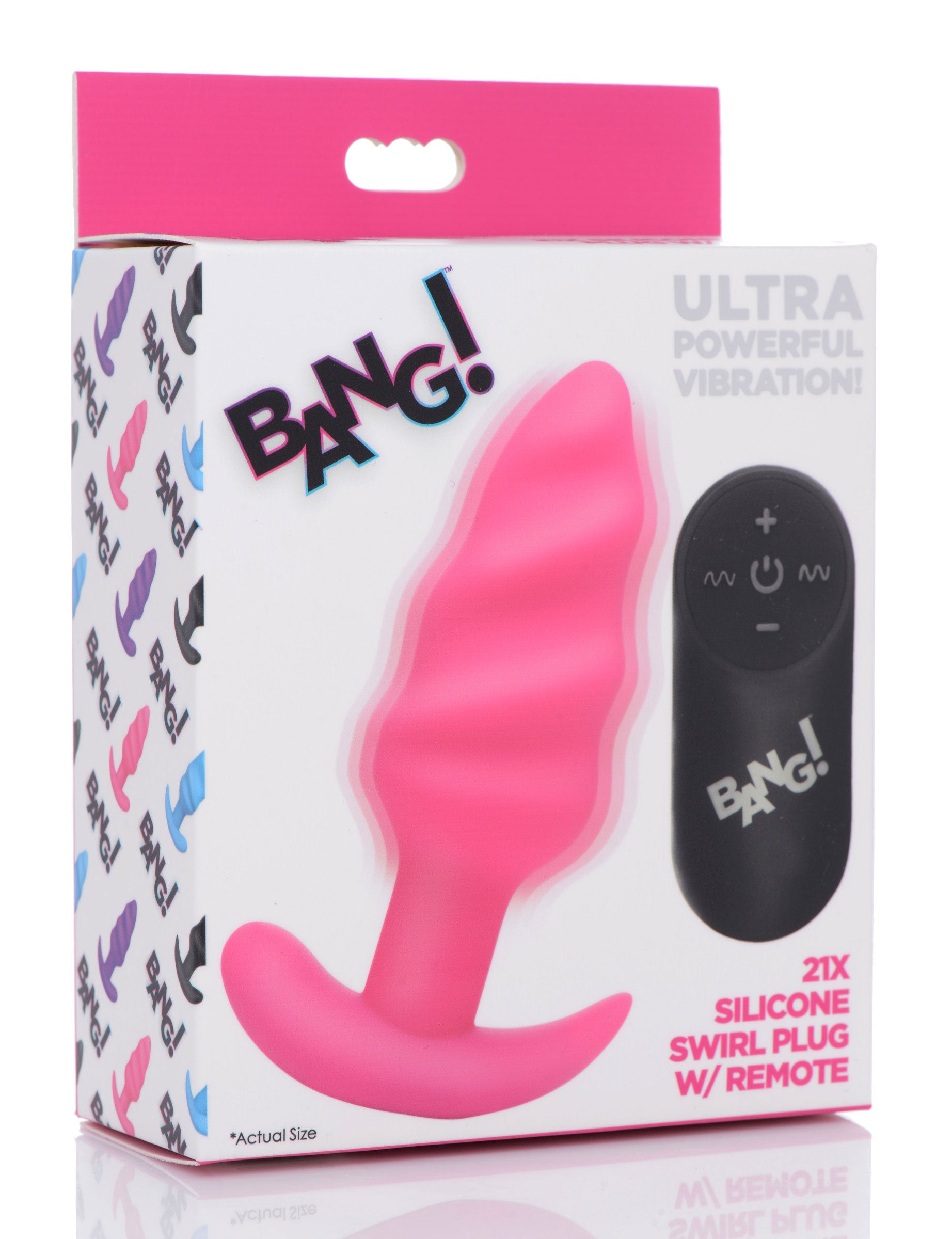 21x Silicone Swirl Plug With Remote - Pink - Not Very Vanilla