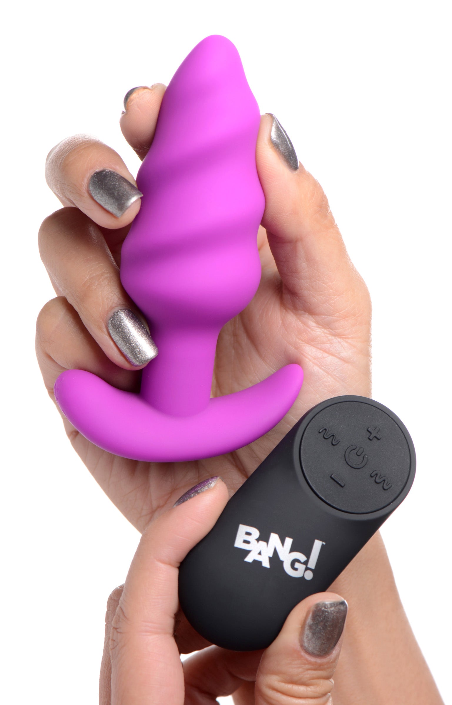 21x Silicone Swirl Plug With Remote - Purple - Not Very Vanilla