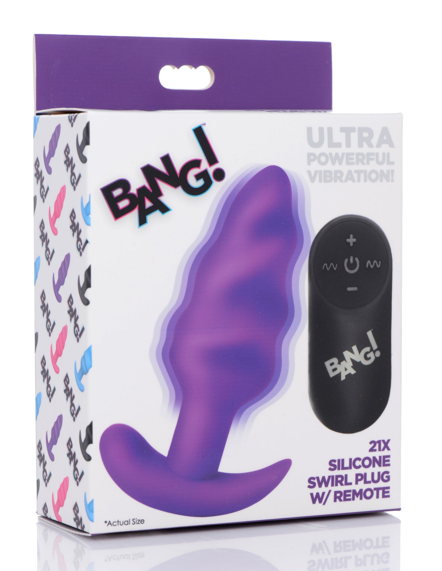 21x Silicone Swirl Plug With Remote - Purple - Not Very Vanilla