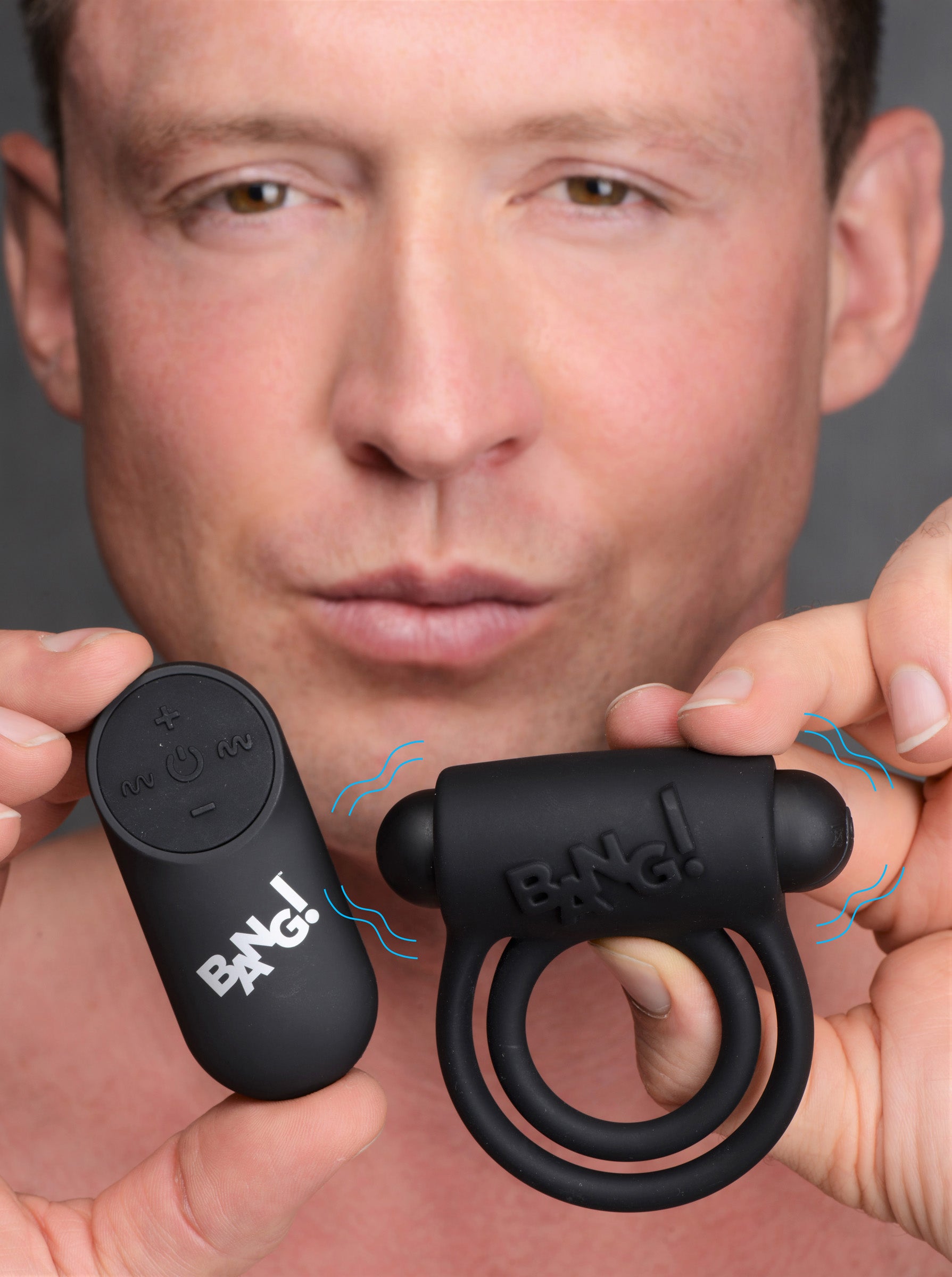 Bang - Silicone Cock Ring and Bullet With Remote Control - Black - Not Very Vanilla