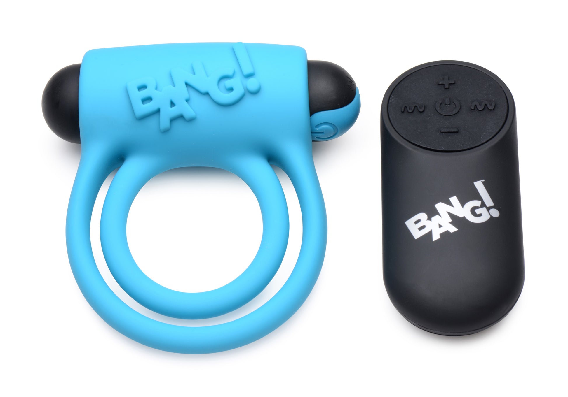 Bang - Silicone Cockring and Bullet With Remote Control - Blue - Not Very Vanilla