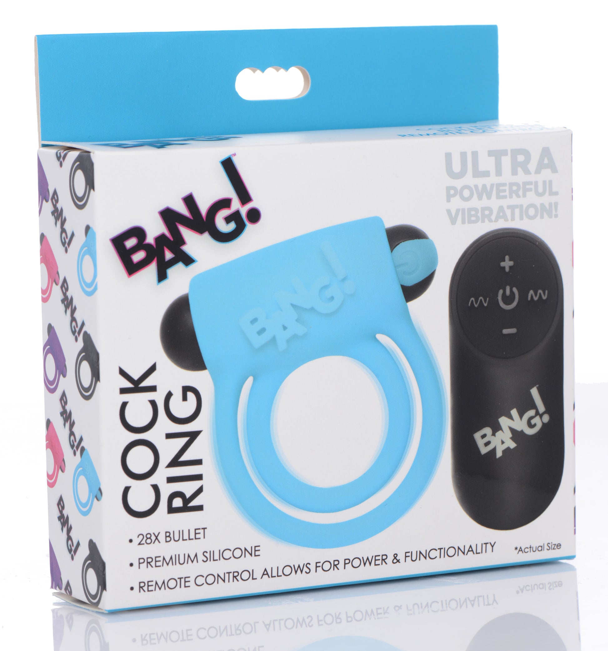 Bang - Silicone Cockring and Bullet With Remote Control - Blue - Not Very Vanilla