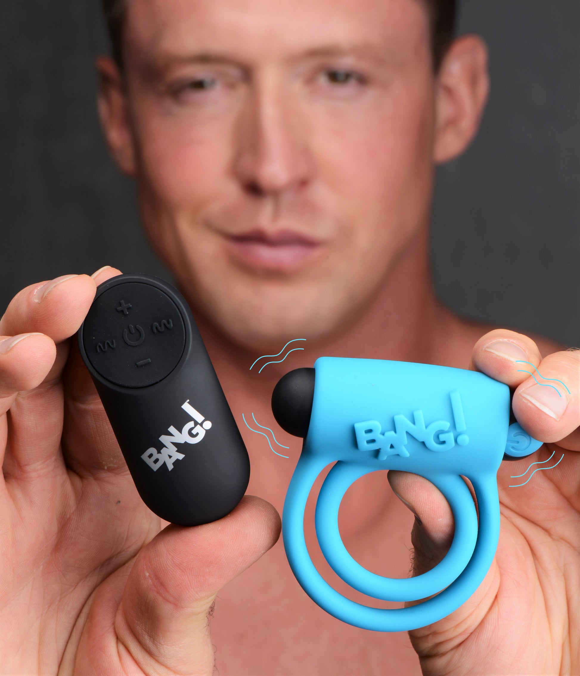 Bang - Silicone Cockring and Bullet With Remote Control - Blue - Not Very Vanilla