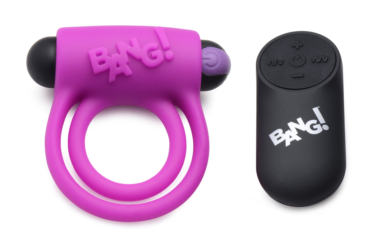 Bang - Silicone Cock Ring and Bullet With Remote Control - Purple - Not Very Vanilla