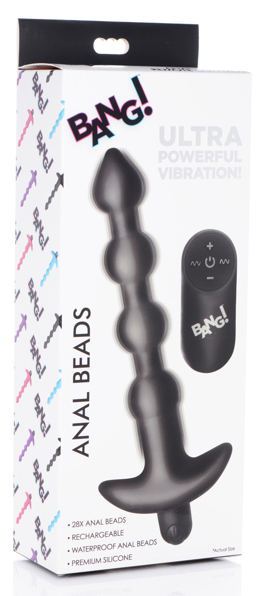 Bang - Vibrating Silicone Anal Beads and Remote Black - Not Very Vanilla