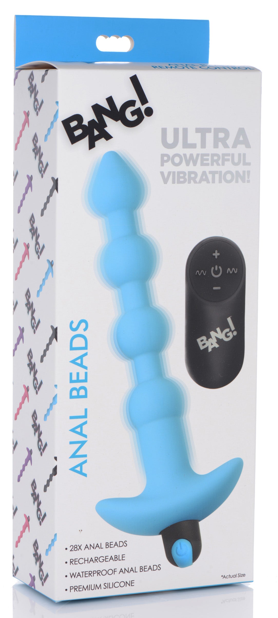 Bang - Vibrating Silicone Anal Beads and Remote Control - Blue - Not Very Vanilla