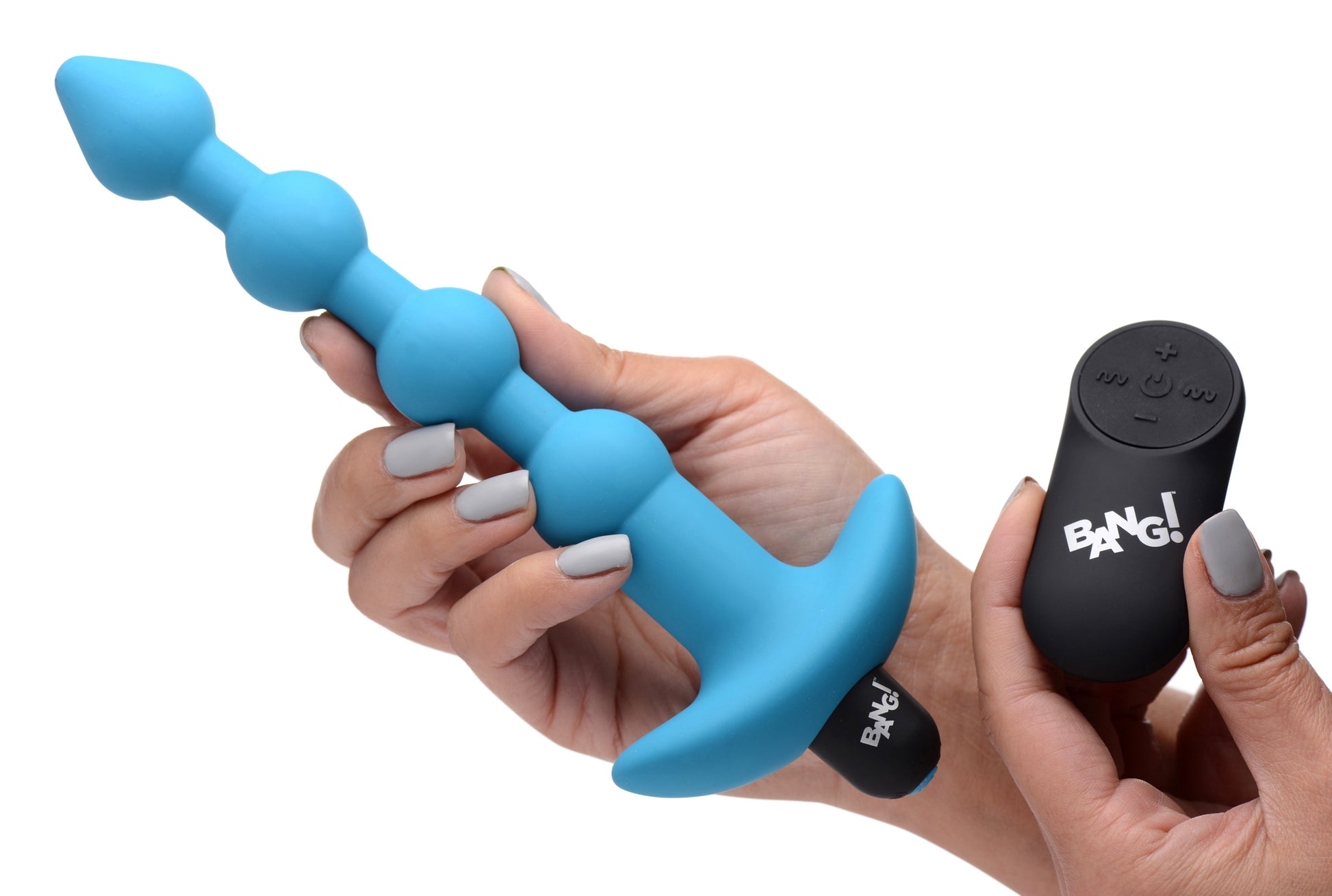 Bang - Vibrating Silicone Anal Beads and Remote Control - Blue - Not Very Vanilla