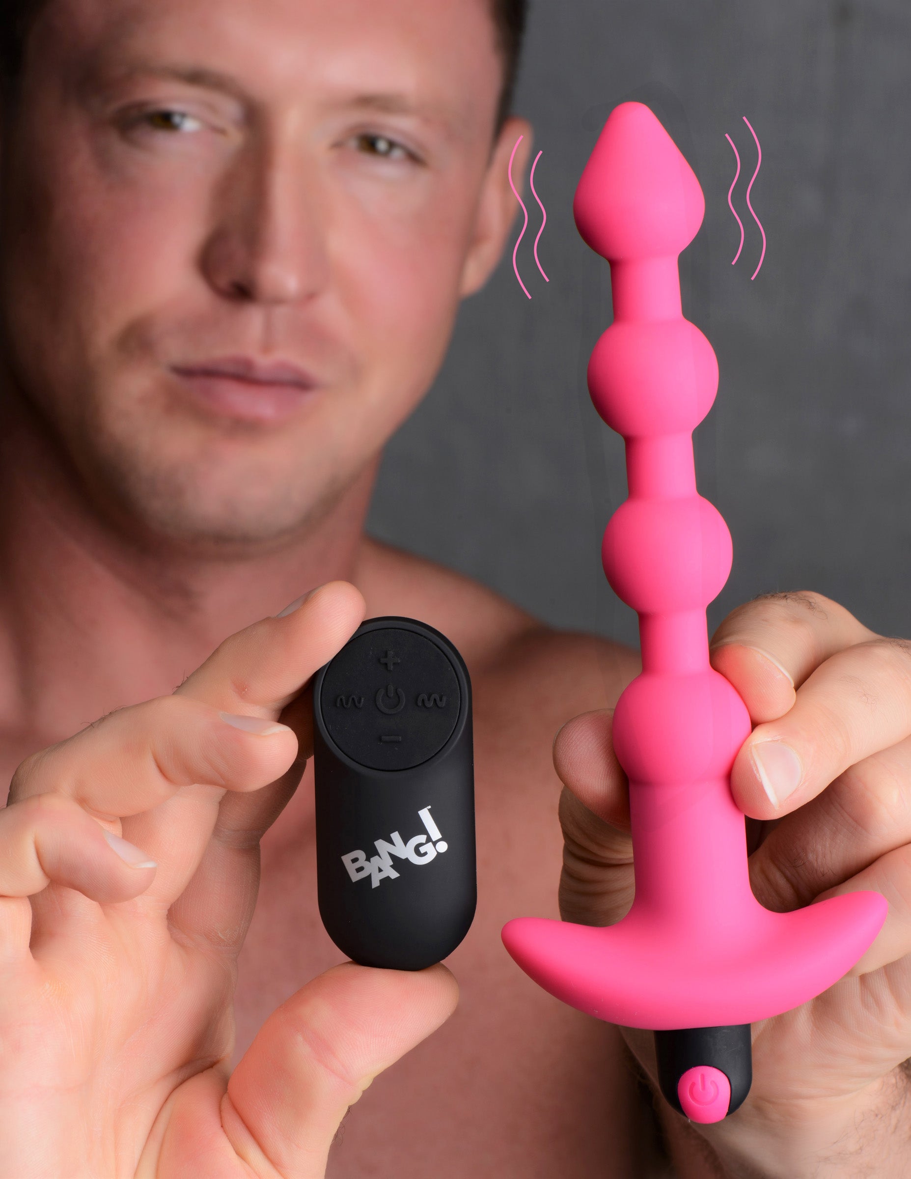 Bang - Vibrating Silicone Anal Beads and Remote Control - Pink - Not Very Vanilla