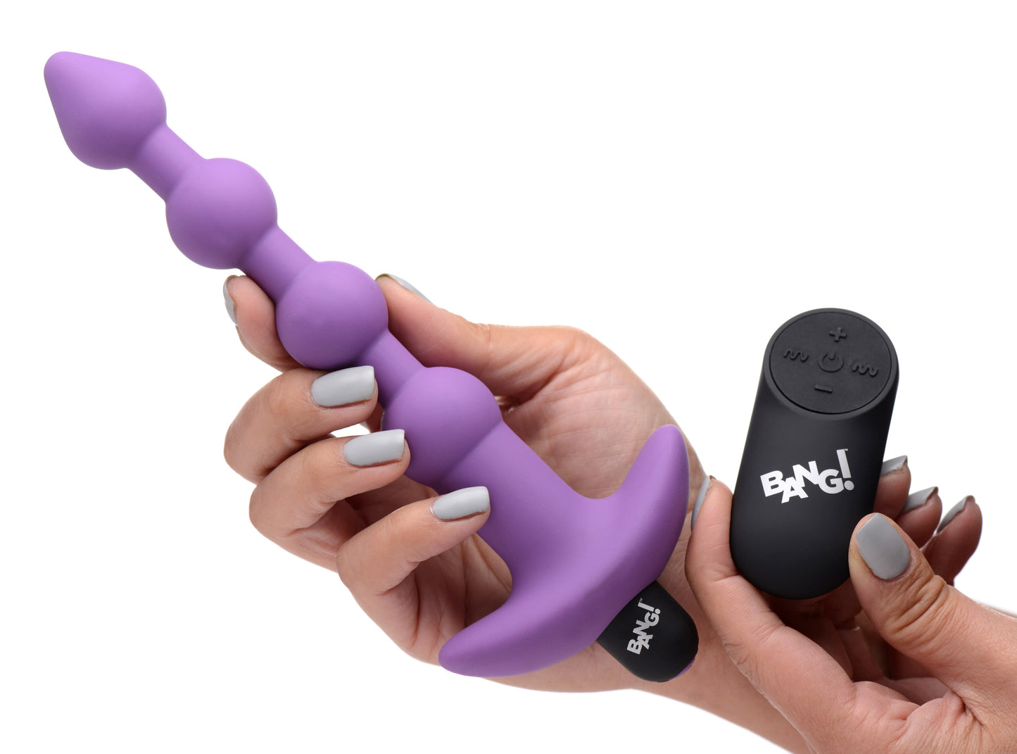 Bang - Vibrating Silicone Anal Beads and Remote Control - Purple - Not Very Vanilla