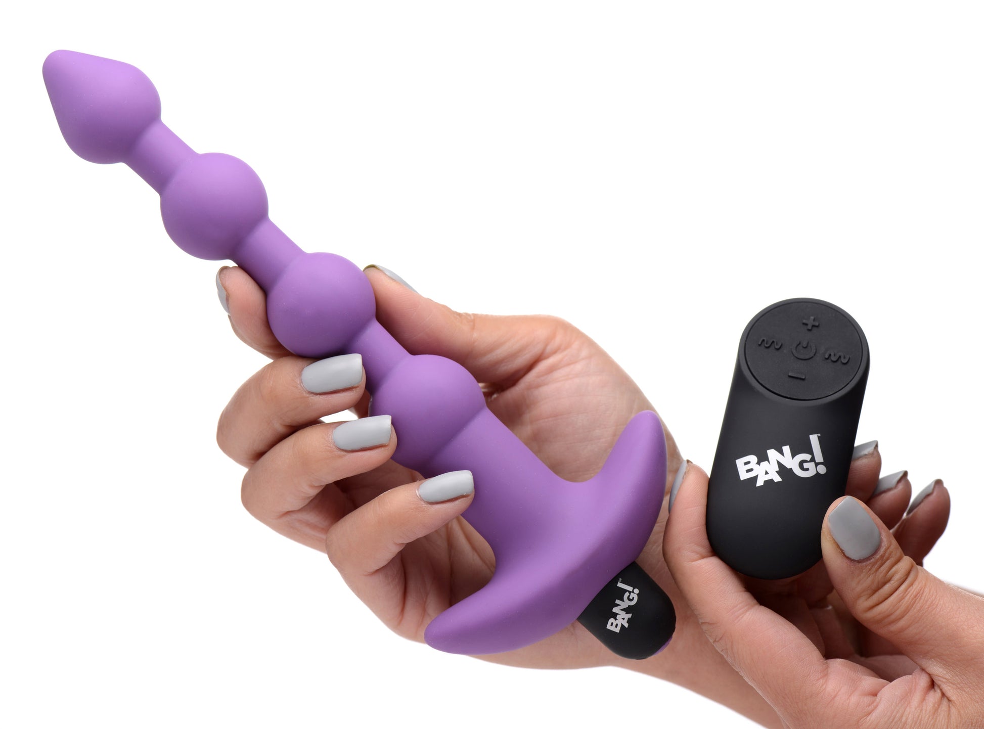 Bang - Vibrating Silicone Anal Beads and Remote Control - Purple - Not Very Vanilla