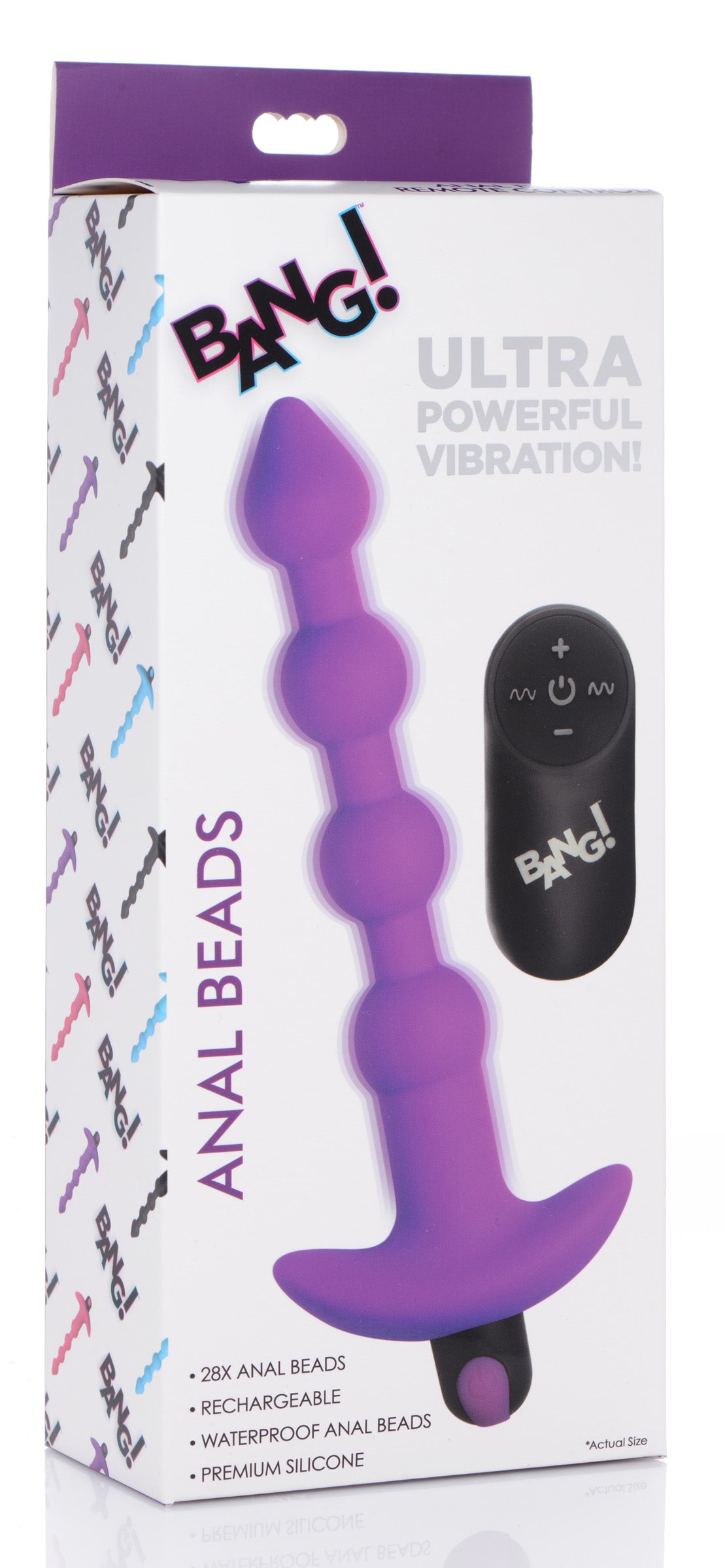 Bang - Vibrating Silicone Anal Beads and Remote Control - Purple - Not Very Vanilla