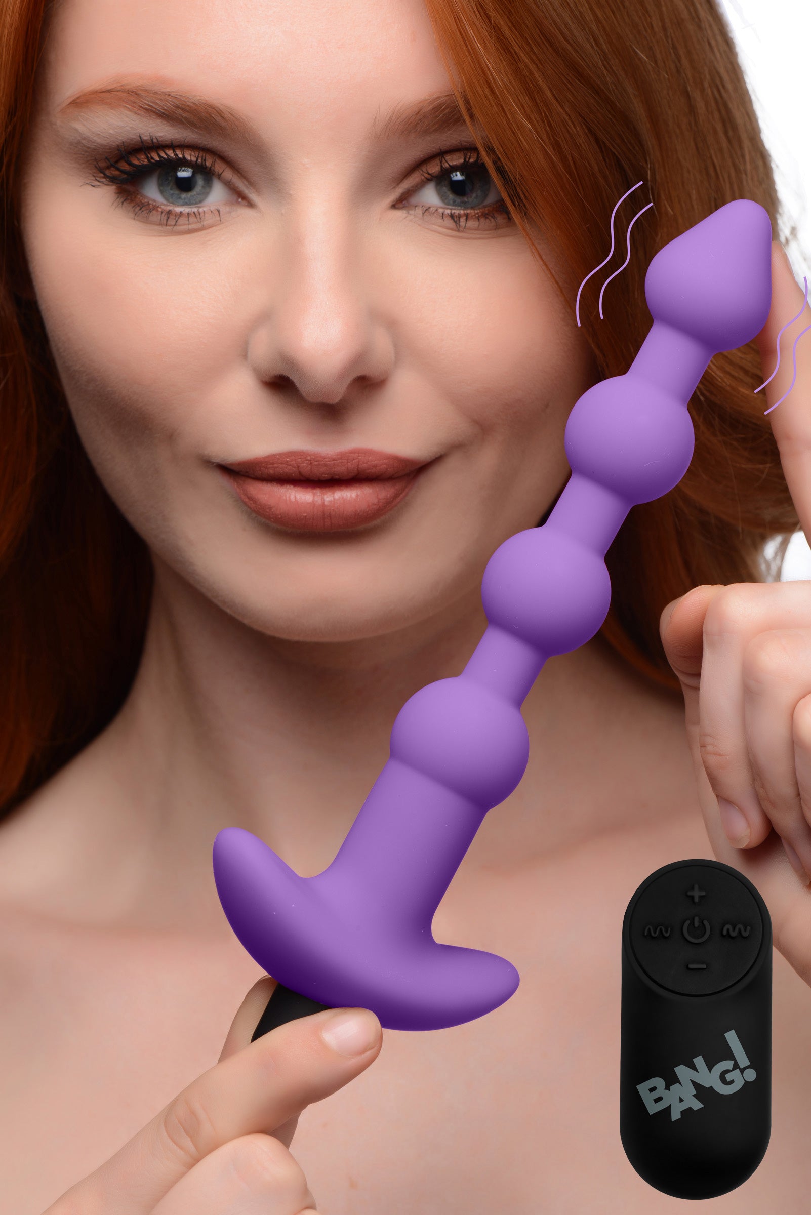 Bang - Vibrating Silicone Anal Beads and Remote Control - Purple - Not Very Vanilla